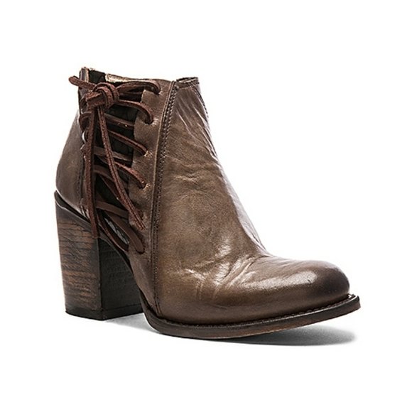 Sassy Corsetted Freebird Distressed Leather Bootie - Picture 2 of 16